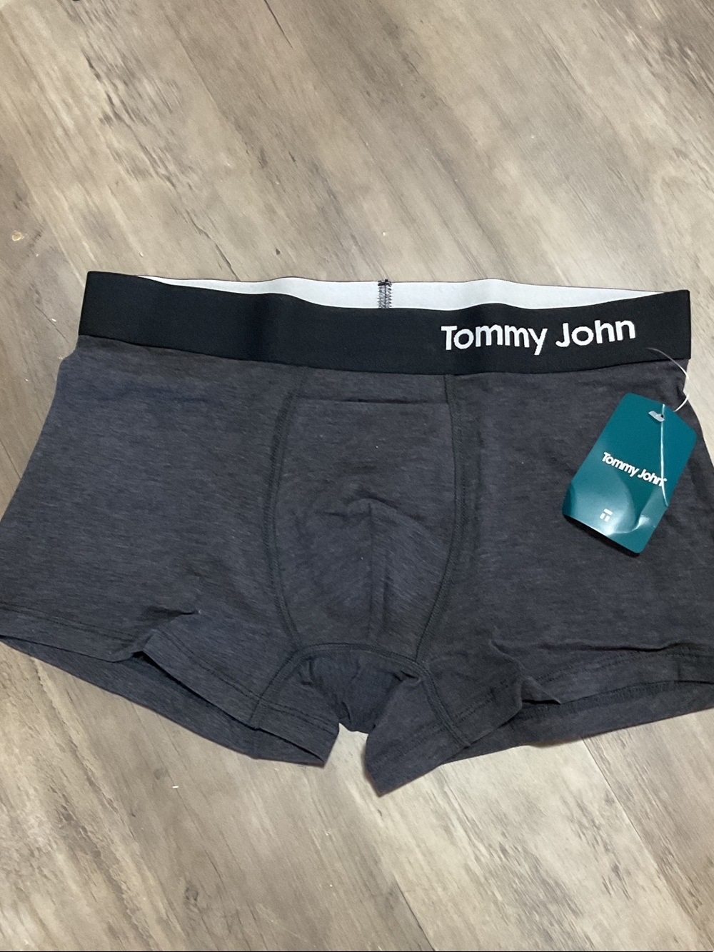 Tommy John Charcoal Gray Boxer Briefs with Black Waistband